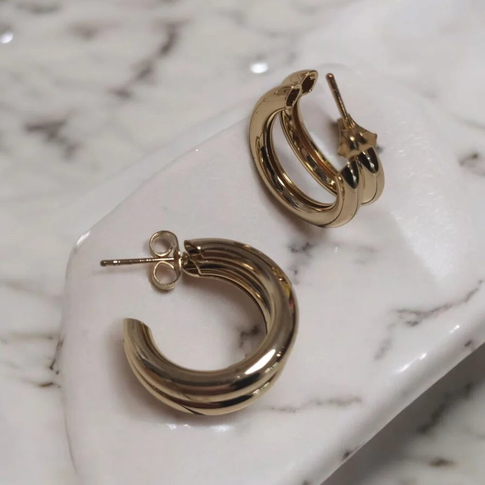 Boucles d’oreilles CÉLESTE – Anneaux sculptés