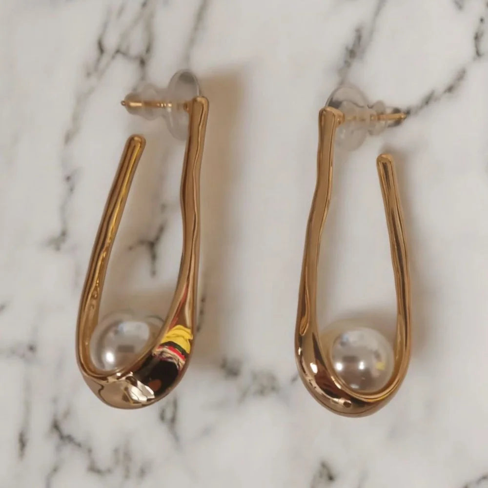 Boucles d’oreilles IYÈN – Or et Perle