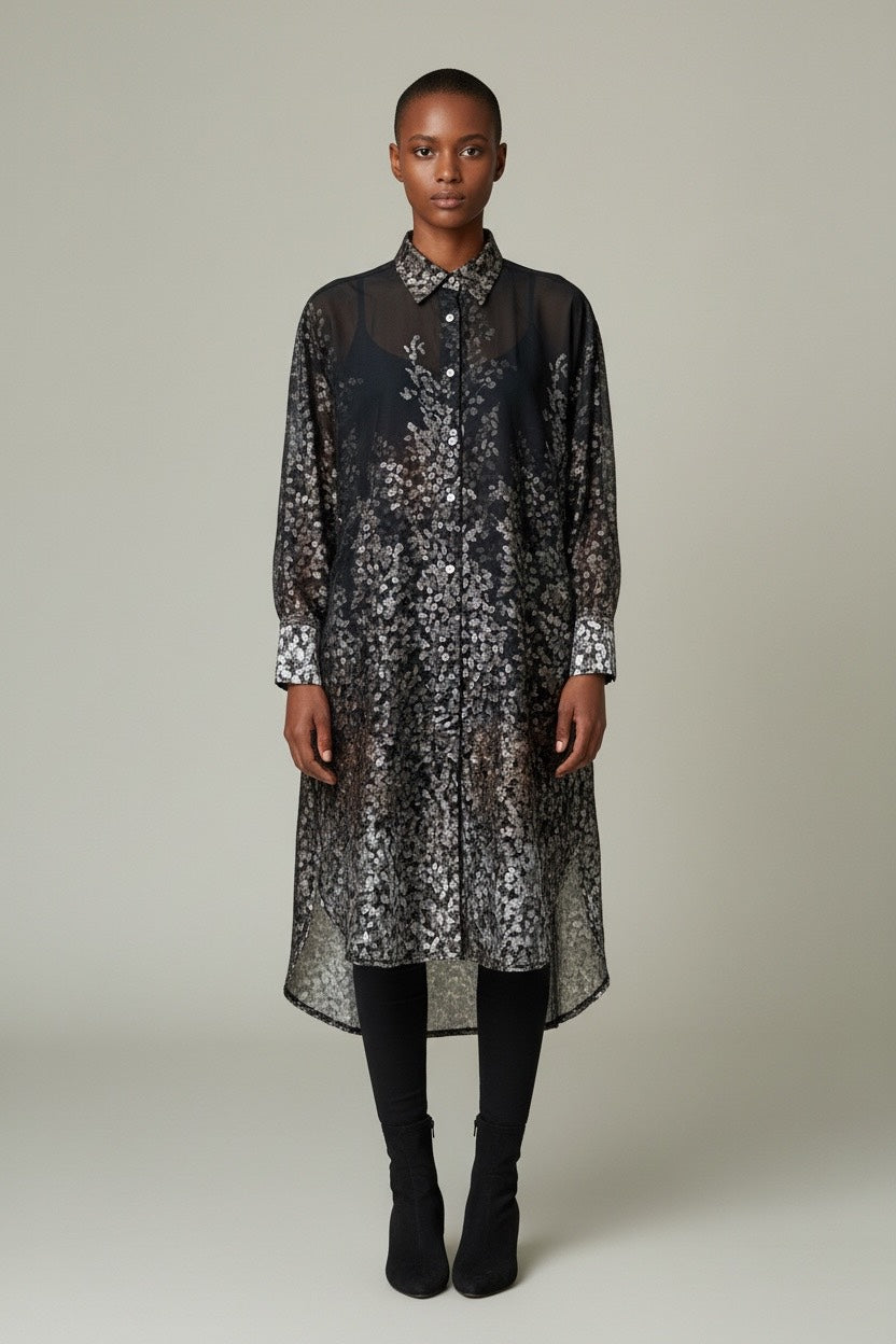 Robe Ayodélè noire en soie 1Look By Adé