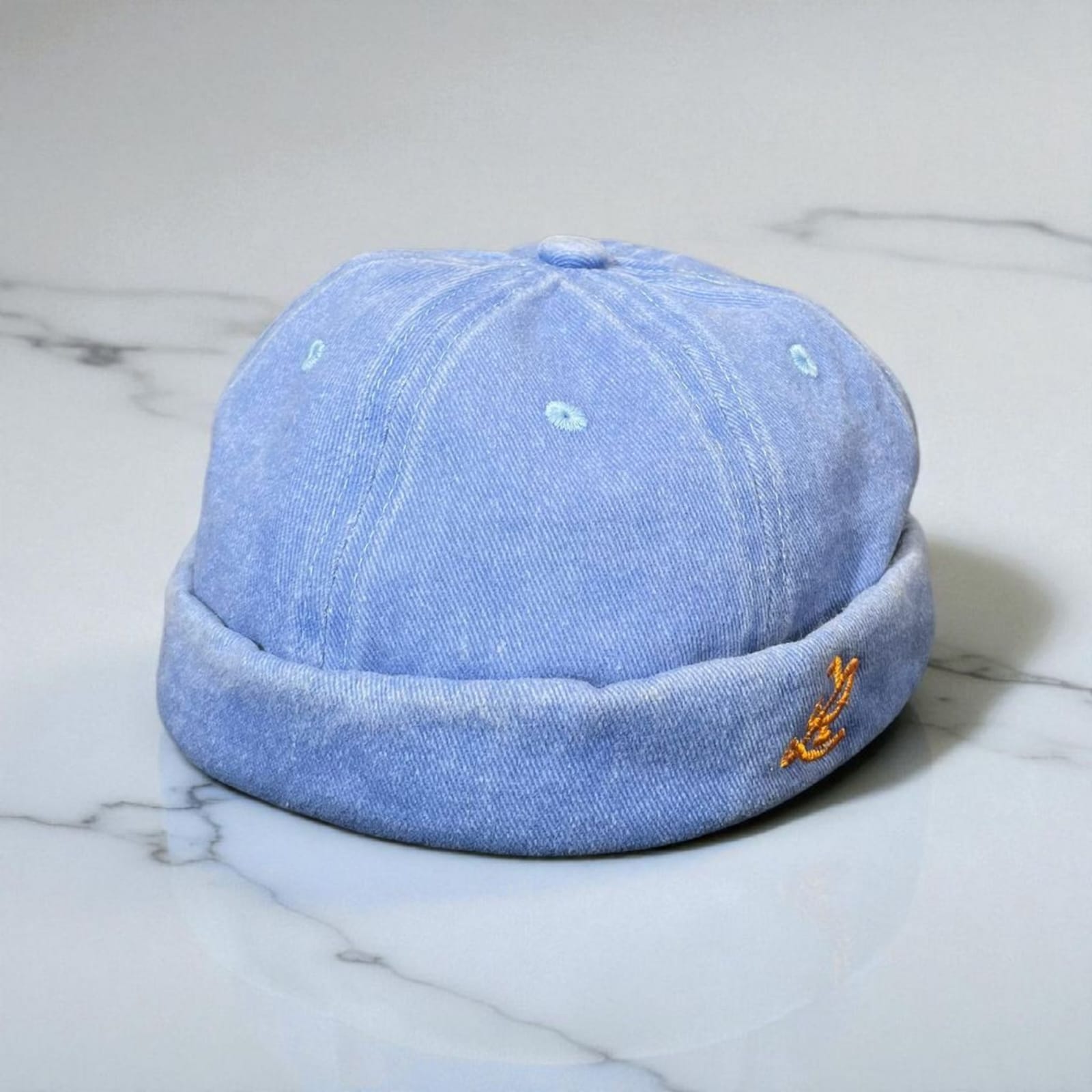 bonnet Docker ÌFẸ́ ÌMẸ̀JÌ 1Look By Adé – bonnet jeans bleu clair doublé soie