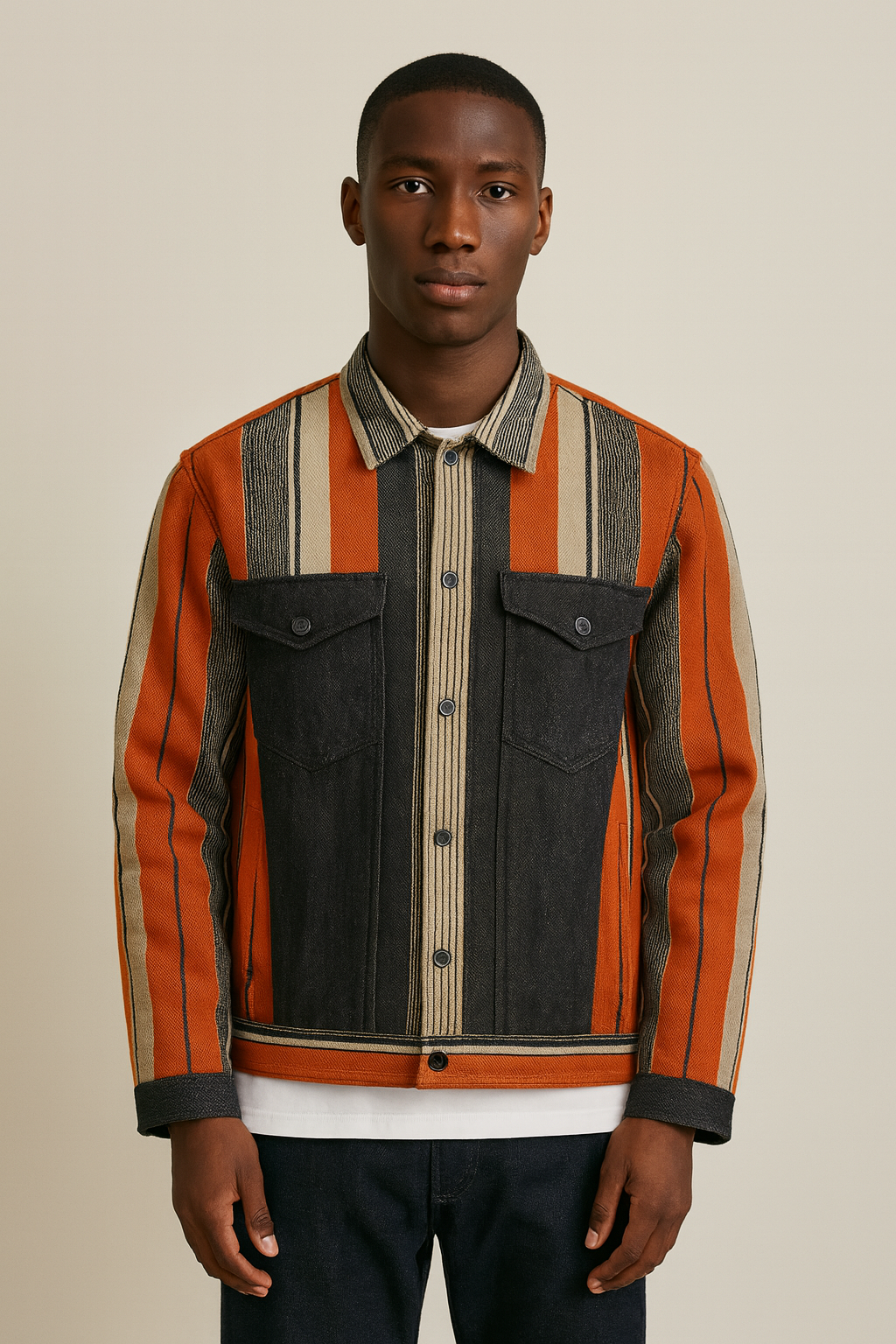 veste ÒGÚN 1Look By Adé – veste-jaquette panne tissée doublée hiver