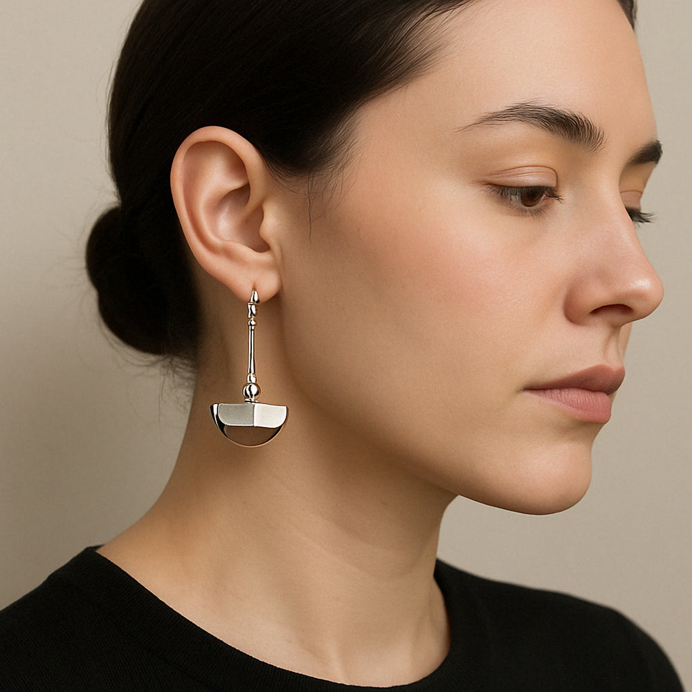 Boucles d’oreilles “Lune Claire” – Acier Inoxydable