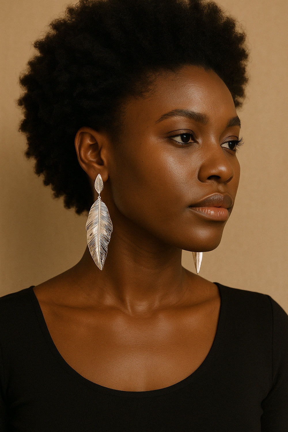 Boucles d’oreilles “Feuilles d’Argent” – Acier Inoxydable