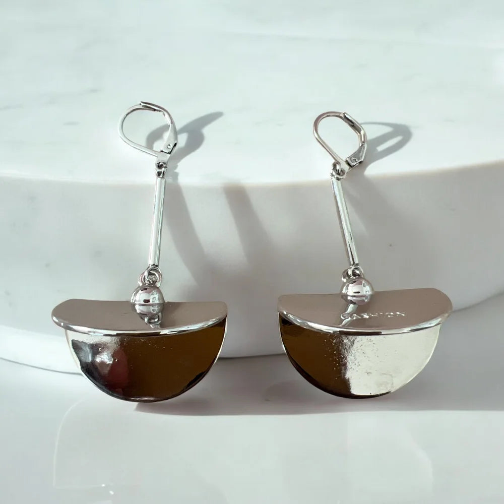 Boucles d’oreilles “Lune Claire” – Acier Inoxydable