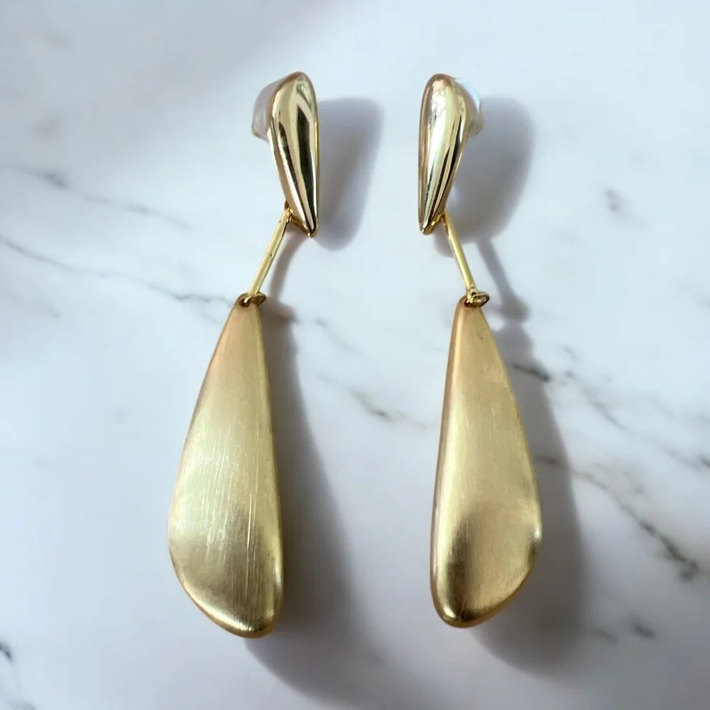 Boucles d’Oreilles “Épure” – Acier Inoxydable Doré