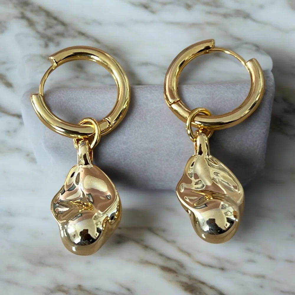 Boucles d’oreilles “Oriki” – Acier Inoxydable Doré