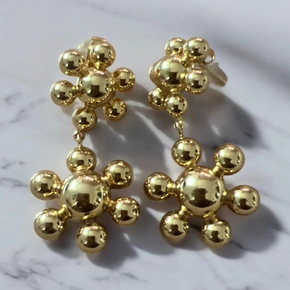 Boucles d’Oreilles “Galaxie” – Doré Sculptural