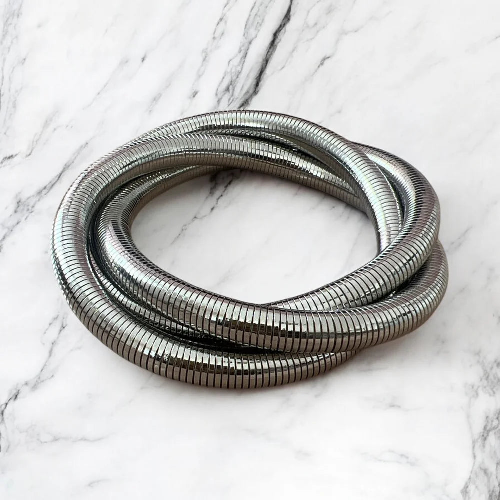 Bracelet Argenté – Spiral Snake