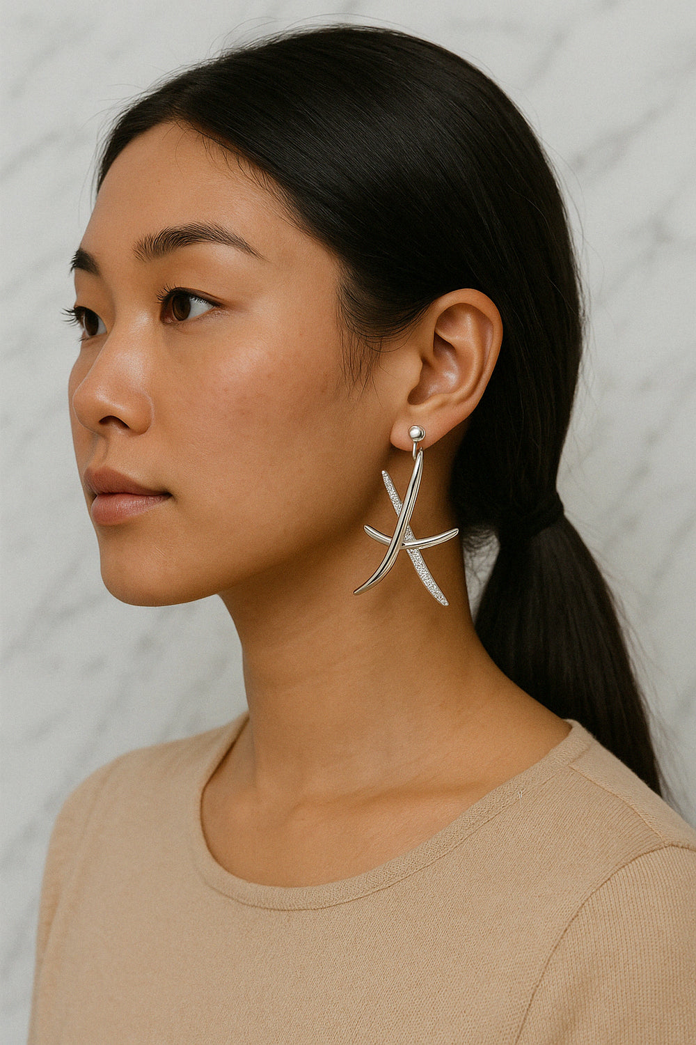 Boucles d’oreilles “Comète” – Acier Inoxydable