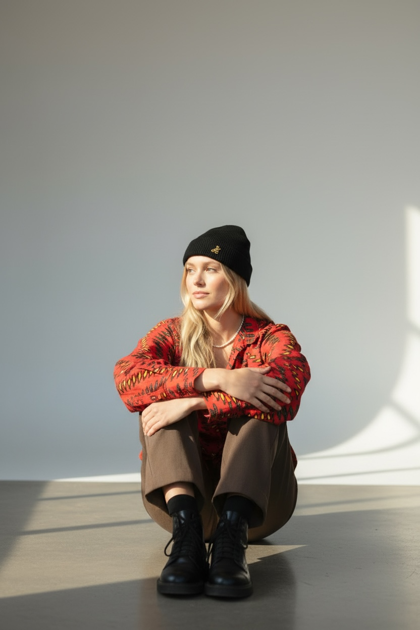 chemise ÌFẸ́ 1Look By Adé – chemise oversize en wax rouge porté femme
