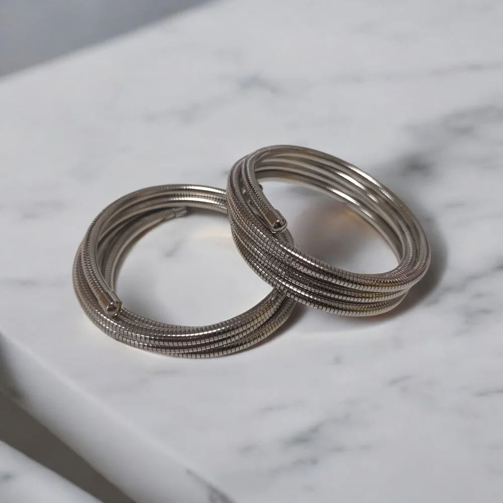 Boucles d’oreilles SERPENTINE – Argent glacé