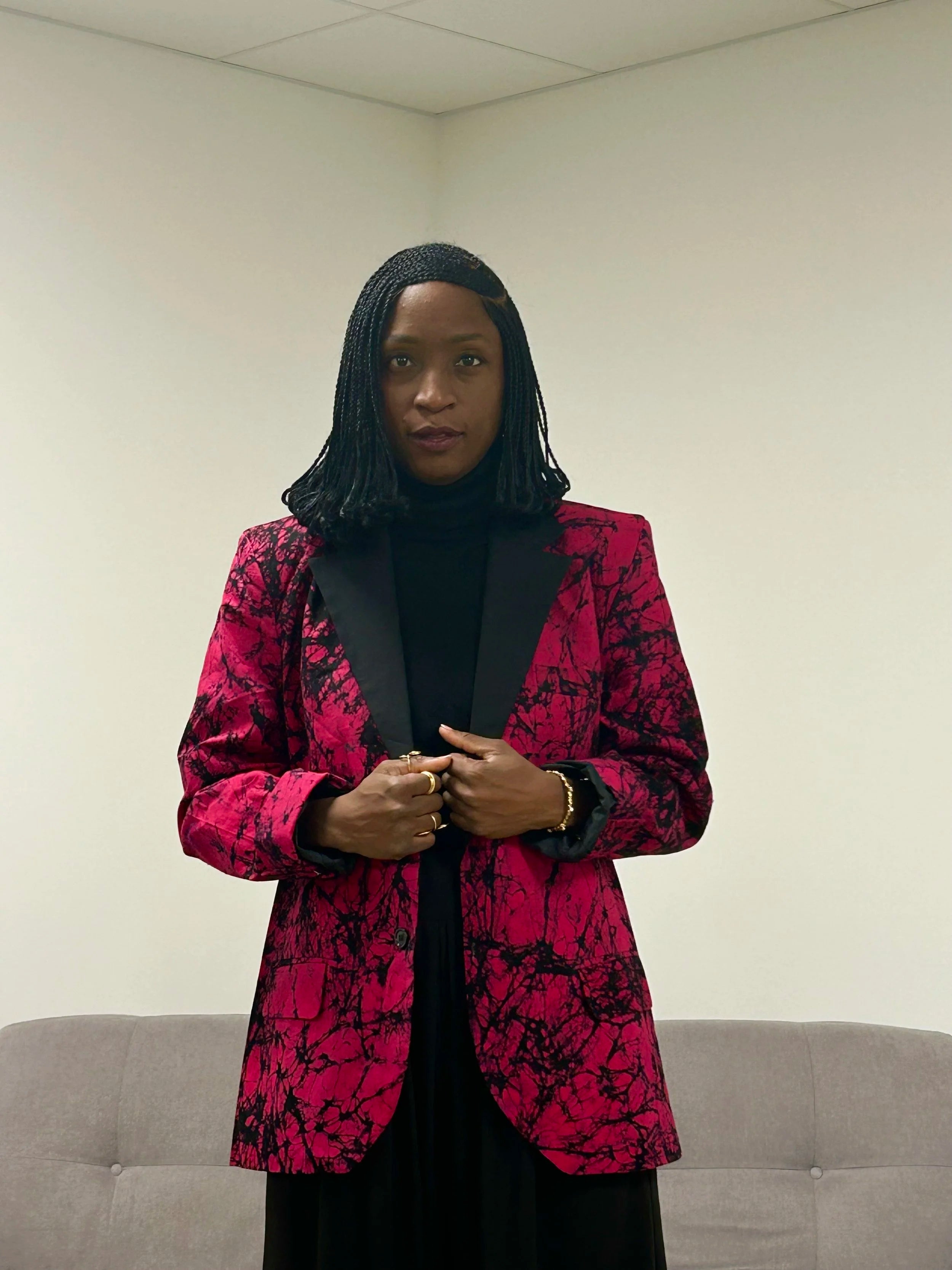 Blazer Éclat en Batik avec Effet Marbré