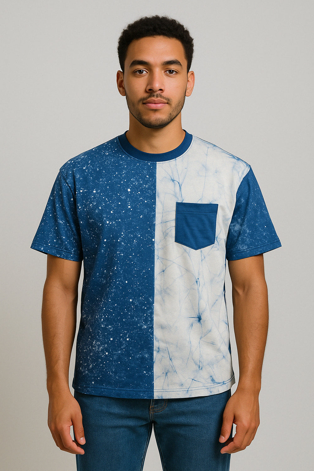 T-shirt bleu à poche Ìdàn Bulu