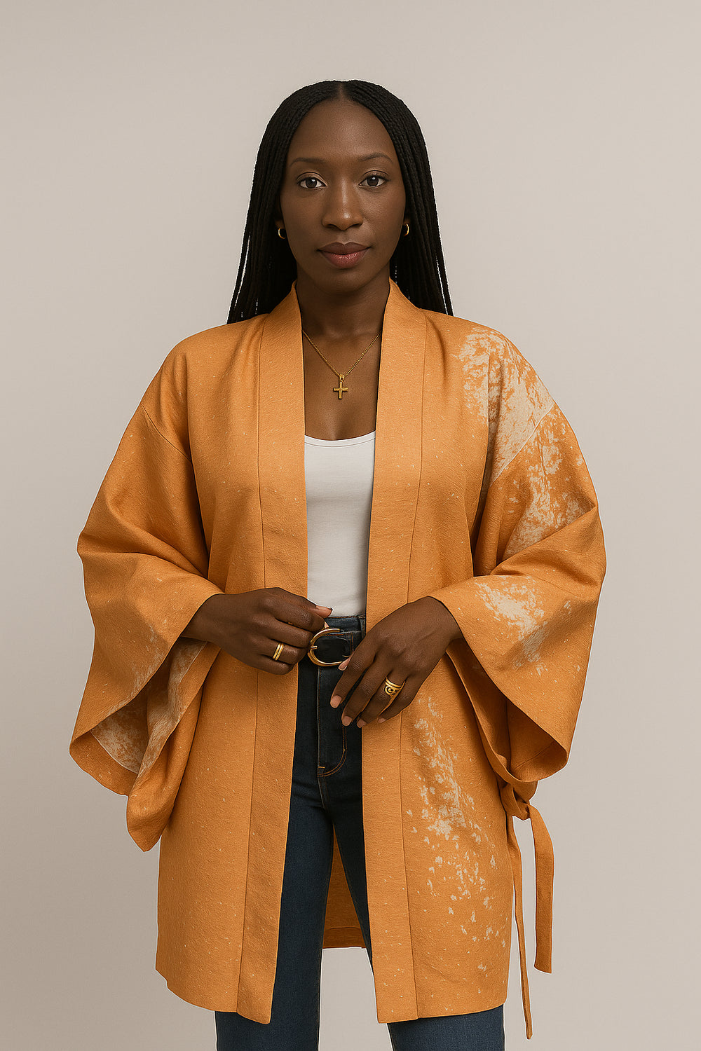 Kimono brocart Orange