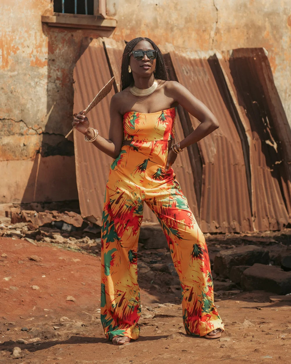 Combinaison Yémoja orange et jaune