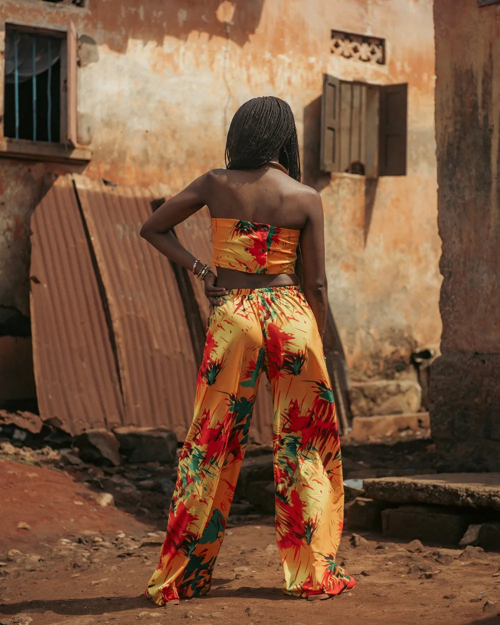 Combinaison Yémoja orange et jaune